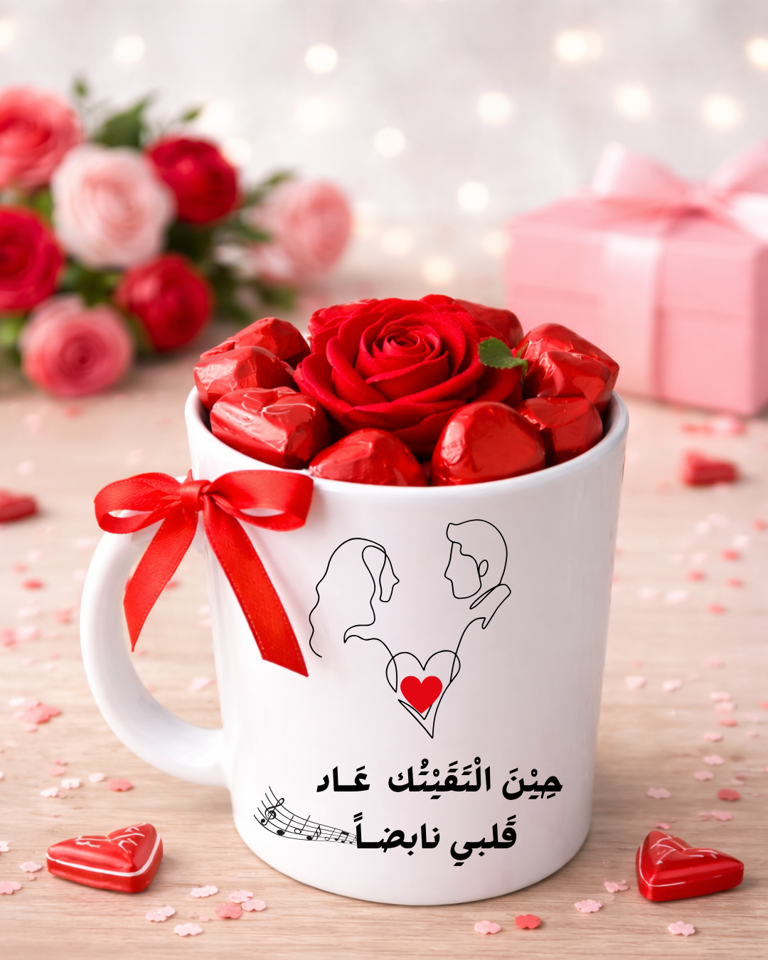 كوب بالشوكولاتة حين التقيتك