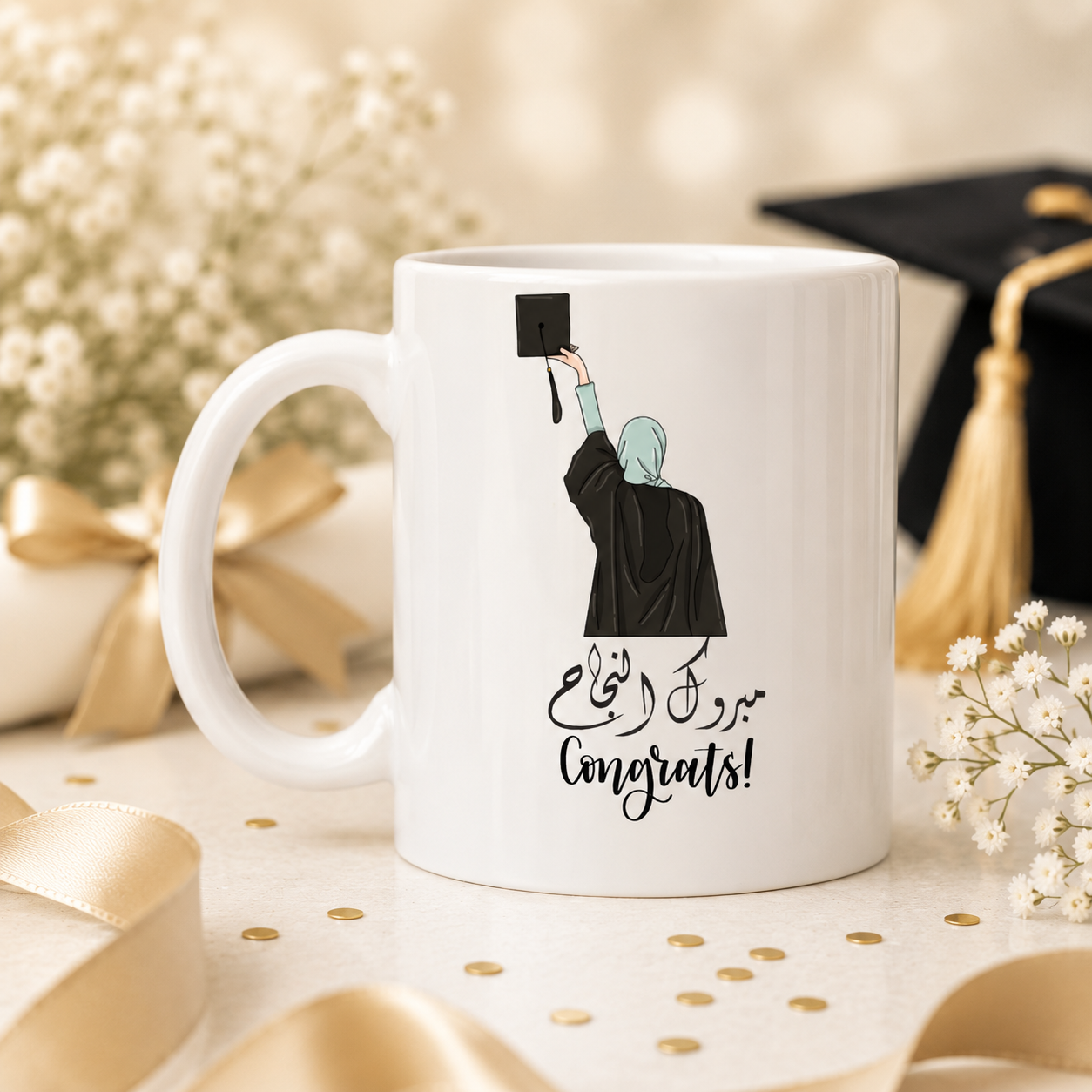 Mug Réussite – Diplômée Élégante avec hijab