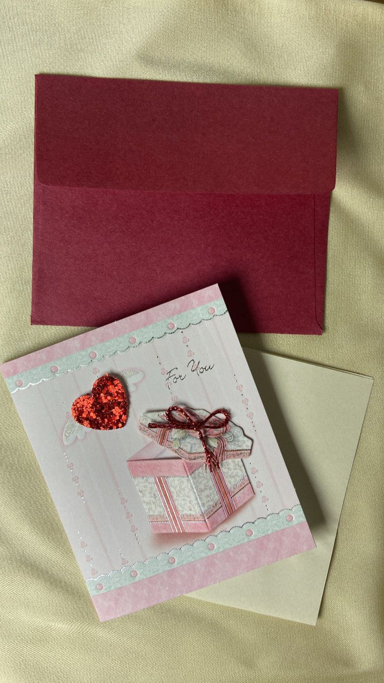 Carte fleurs séchées rose