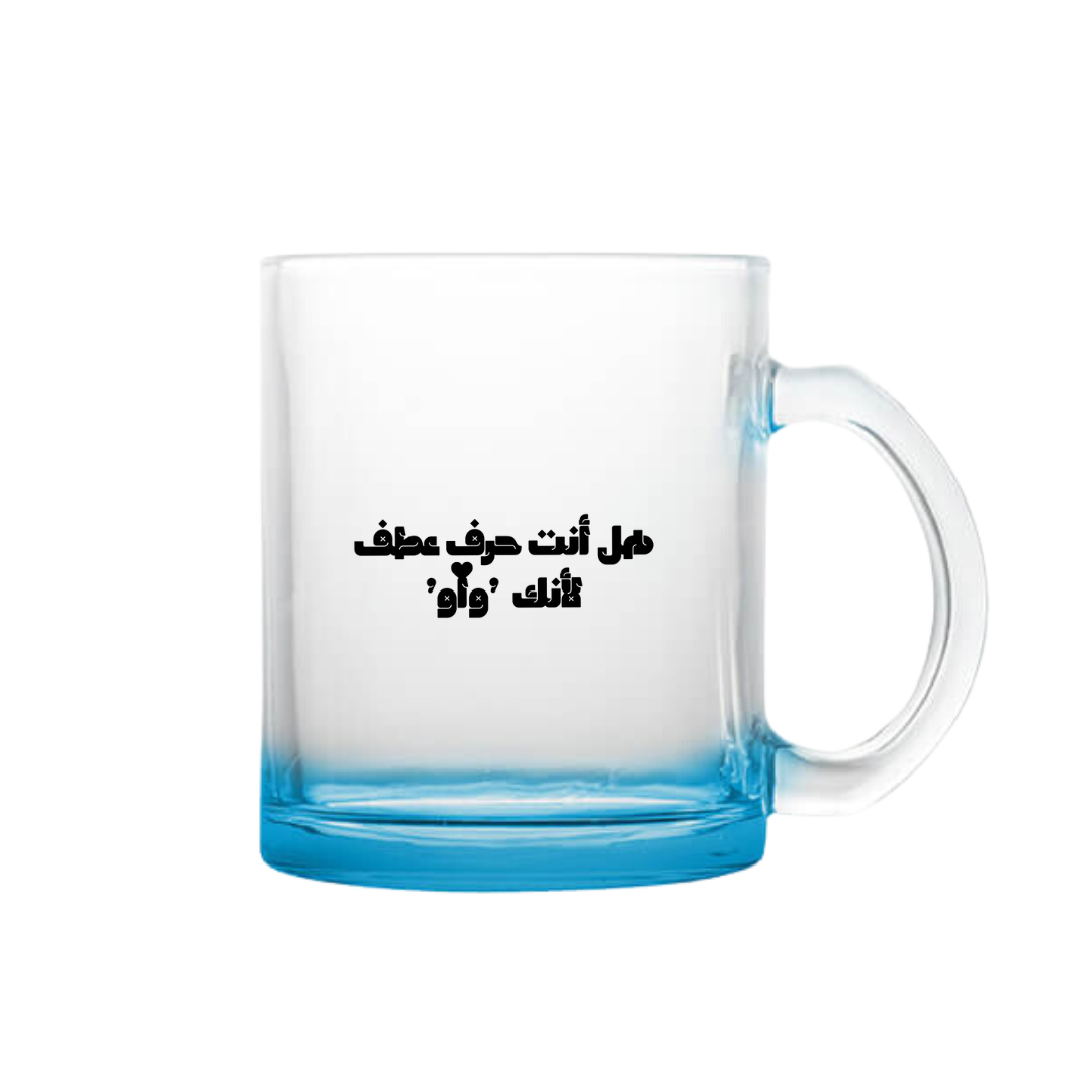 Mug transparent bleu waw