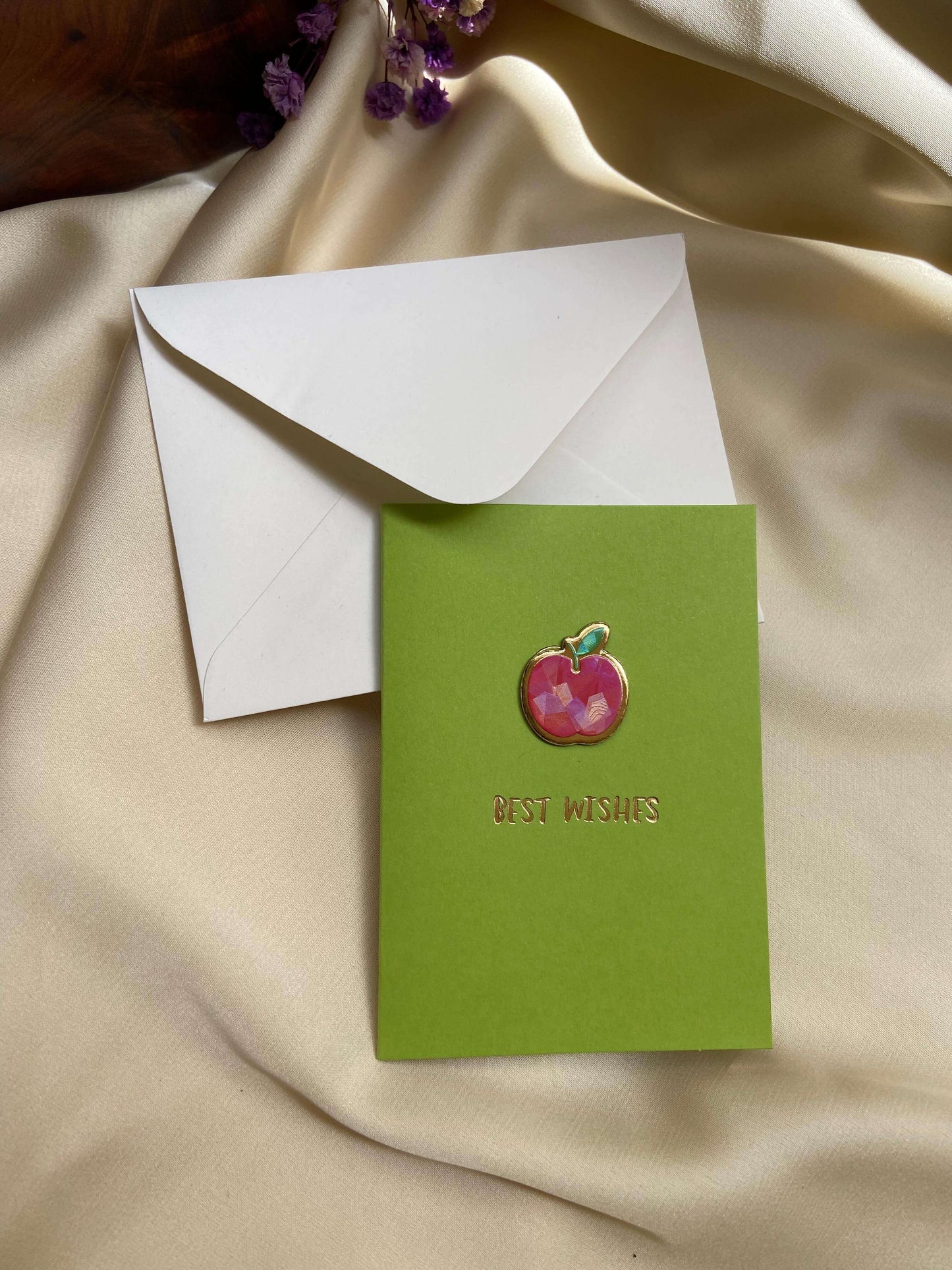Cadeaux personnalisés : Carte fleurs séchées best wishes