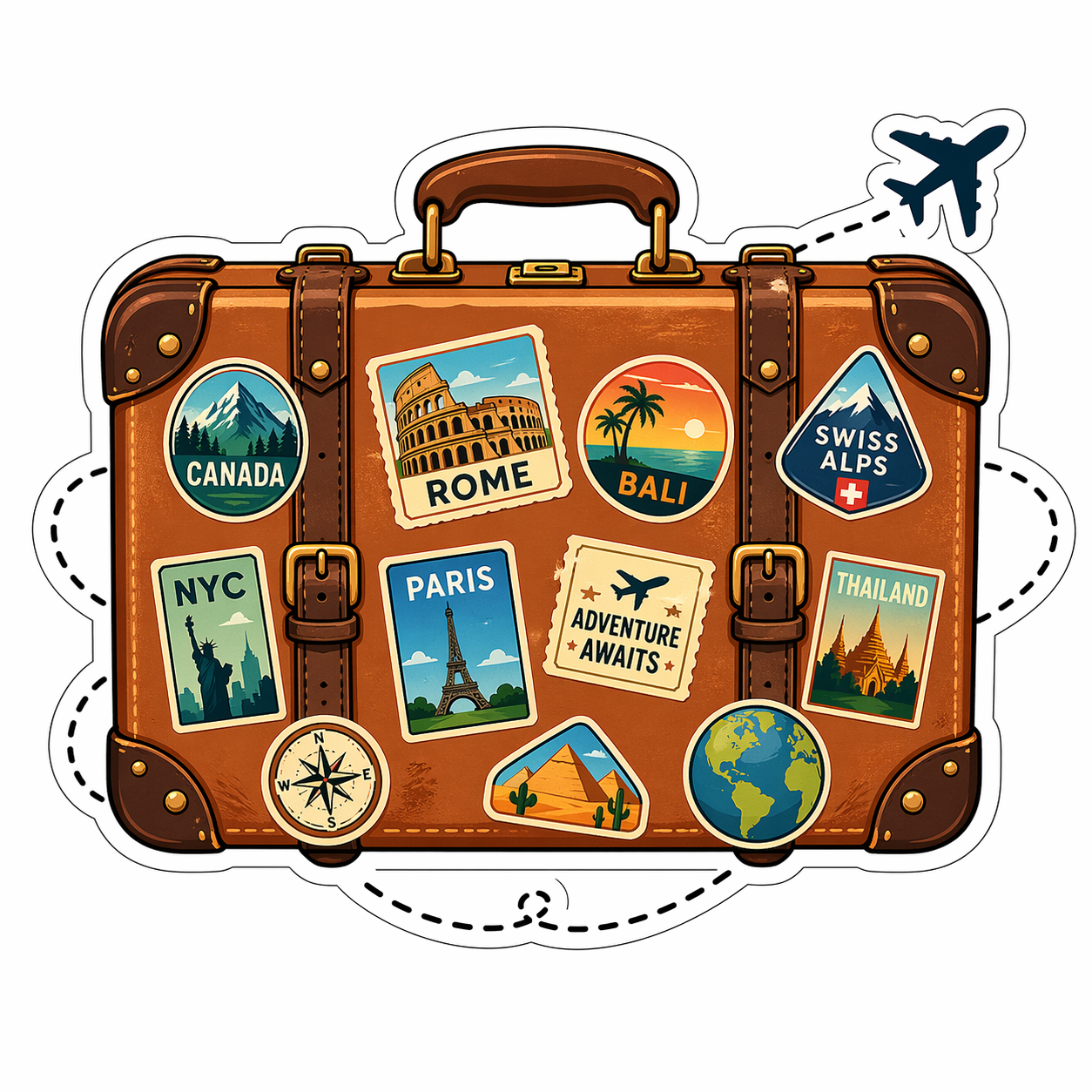 Pack 45 stickers travel