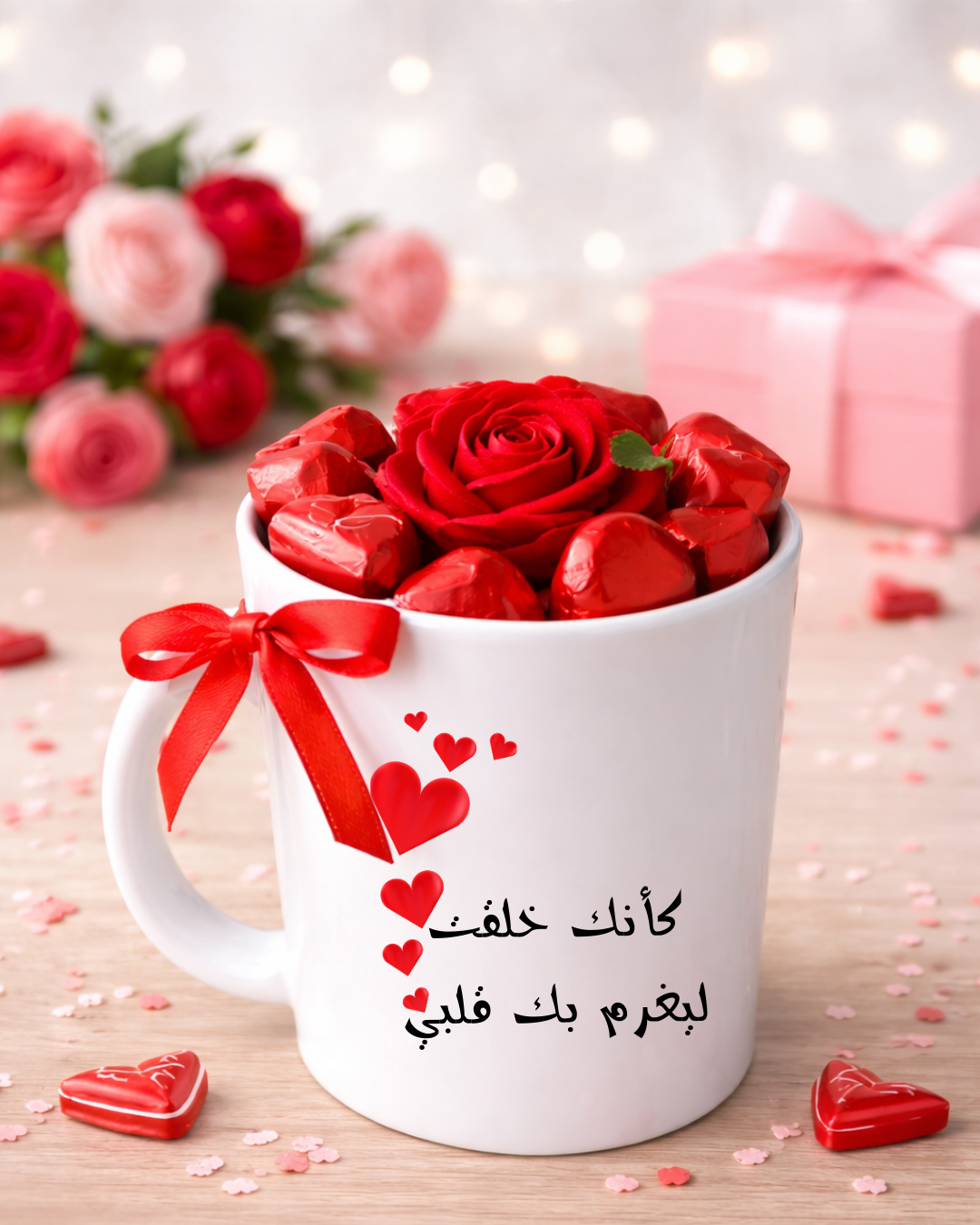 كوب الحب بالشوكولاتة كأنك خلقت ليغرم بك قلبي