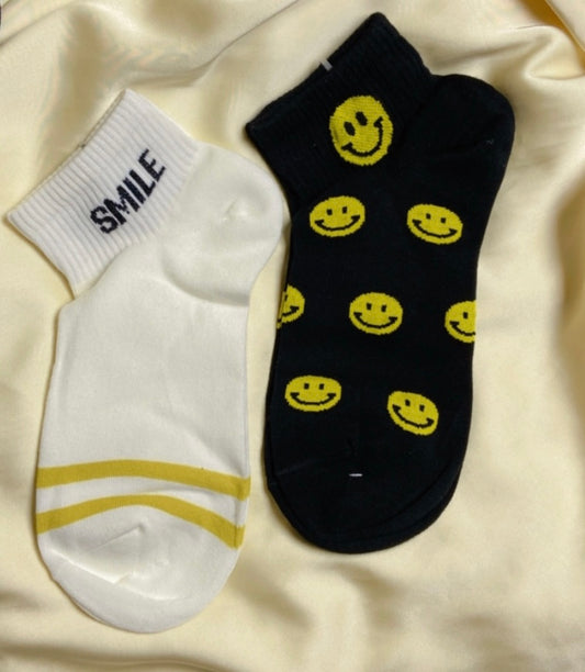 2 chausettes smile jaune
