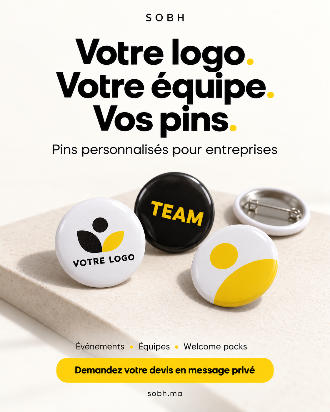 Pins ronds personnalisés  pour entreprise