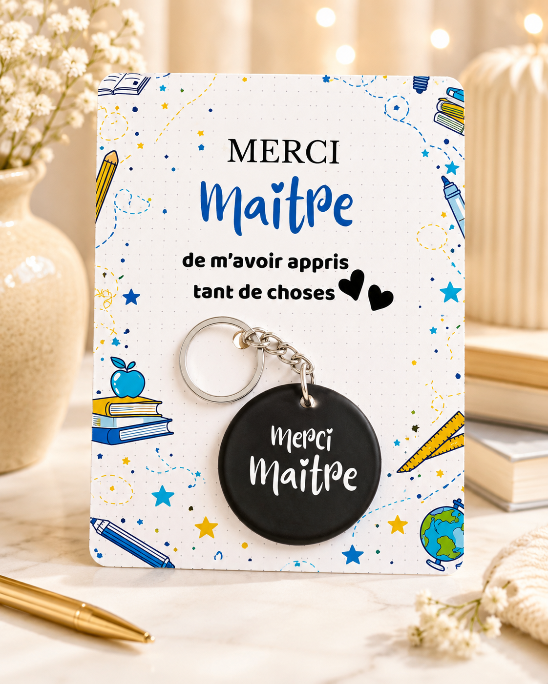 Porte clés merci maitre