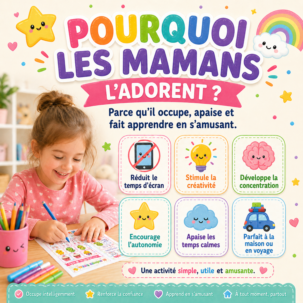 Pack Vacances Sans Écran — PDF d’activités enfants 3–8 ans
