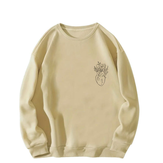 premuim sweatshirt coeur flowers