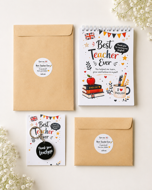 pack Bloc-note + Porte-clés thank you teacher